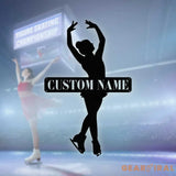 Custom Figure Skating Sign - Metal Wall With LED Light - Skater Gift - Gift For Her | GearViral