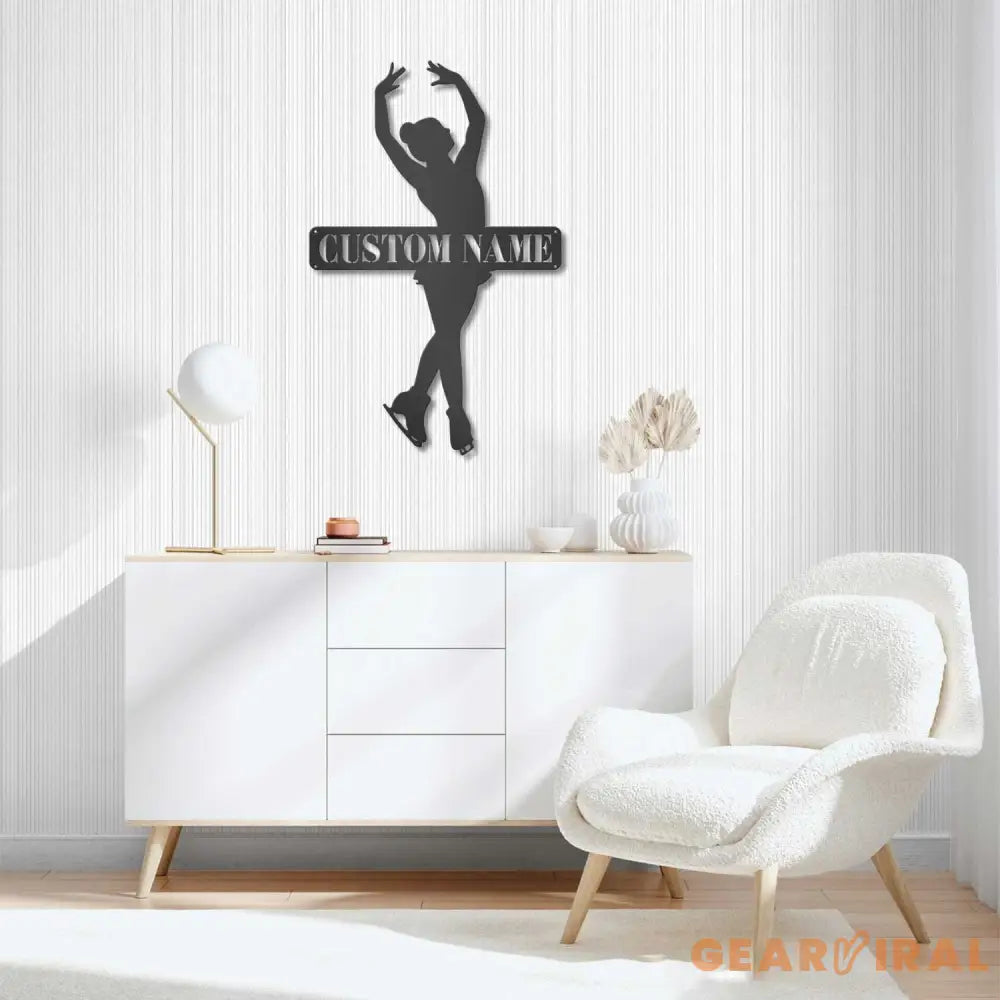 Custom Figure Skating Sign - Metal Wall With LED Light - Skater Gift - Gift For Her | GearViral