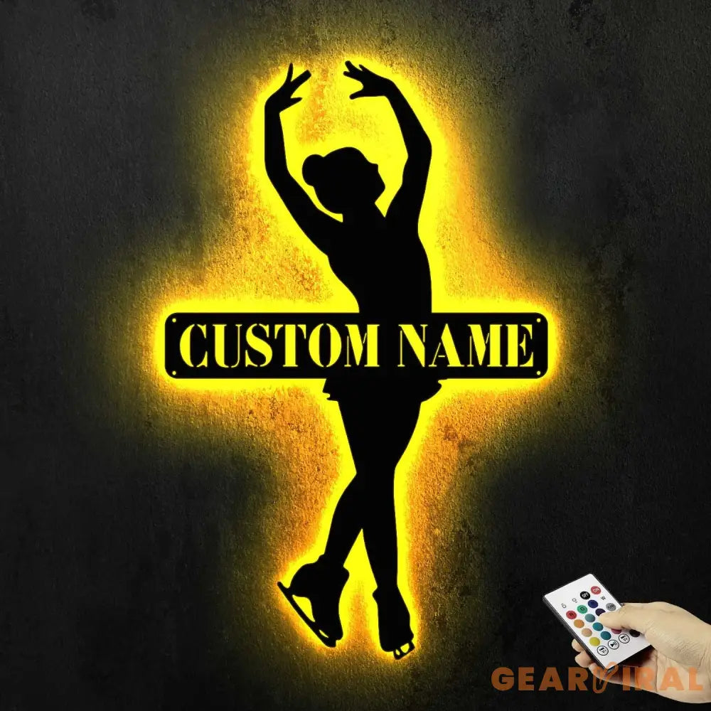 Custom Figure Skating Sign - Metal Wall With LED Light - Skater Gift - Gift For Her | GearViral