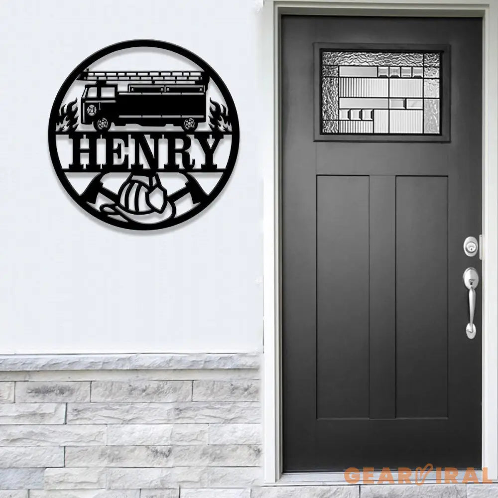 Custom Firefighter Name Sign Metal Firefighter Sign Metal Wall Art Firefighter Nursery Decor Truck Name Sign Kid’s