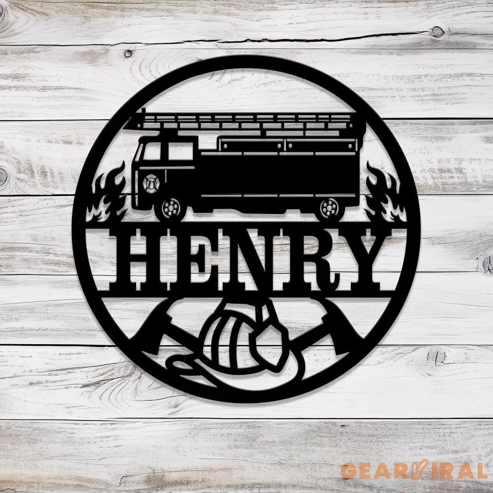 Custom Firefighter Name Sign Metal Firefighter Sign Metal Wall Art Firefighter Nursery Decor Truck Name Sign Kid’s