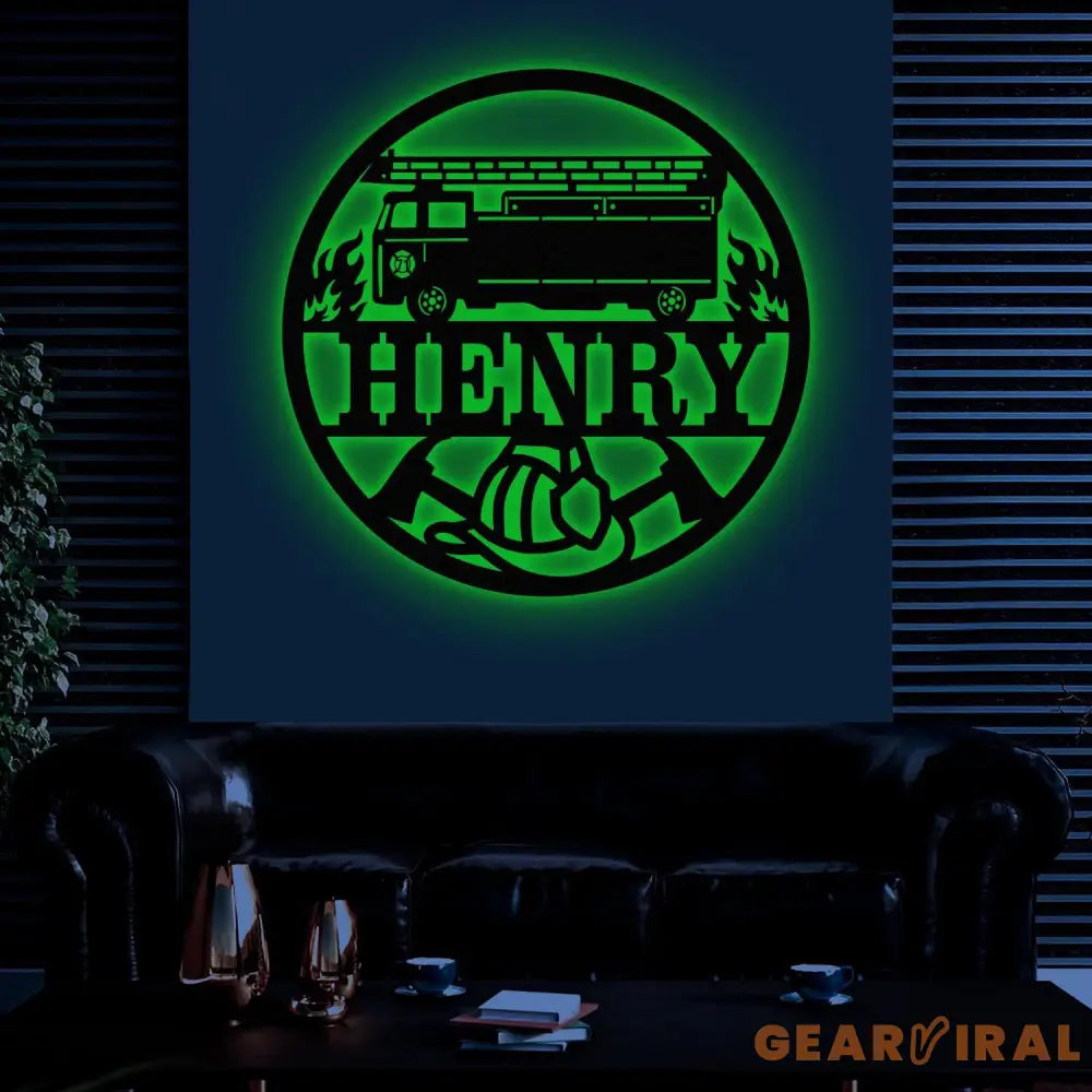 Custom Firefighter Name Sign Metal Firefighter Sign Metal Wall Art Firefighter Nursery Decor Truck Name Sign Kid’s