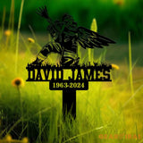 Custom Firefighter with Angels Wings Memorial Plaque Stake Personalized Firefighter Metal Sign Sympathy Gift Outdoor