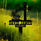 Custom Fireman Kneeling Memorial Metal Stake Firefighter Memorial Plaque FireFighter Sign Firefighter Grave Maker