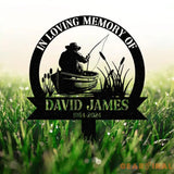 Custom Fishing Heaven Memorial Metal Stake Fisherman Memorial Sign Grave Marker Sympathy Sign Remembrance Stake Fishing