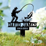 Custom Fishing In Heaven Memorial Plaque Stake Memorial Grave Marker Fisherman Memorial Stake For Grave Fisherman Loss