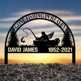Custom Fishing In Heaven Memorial Plaque Stake Memorial Grave Marker Fisherman Memorial Stake For Grave Fisherman Loss