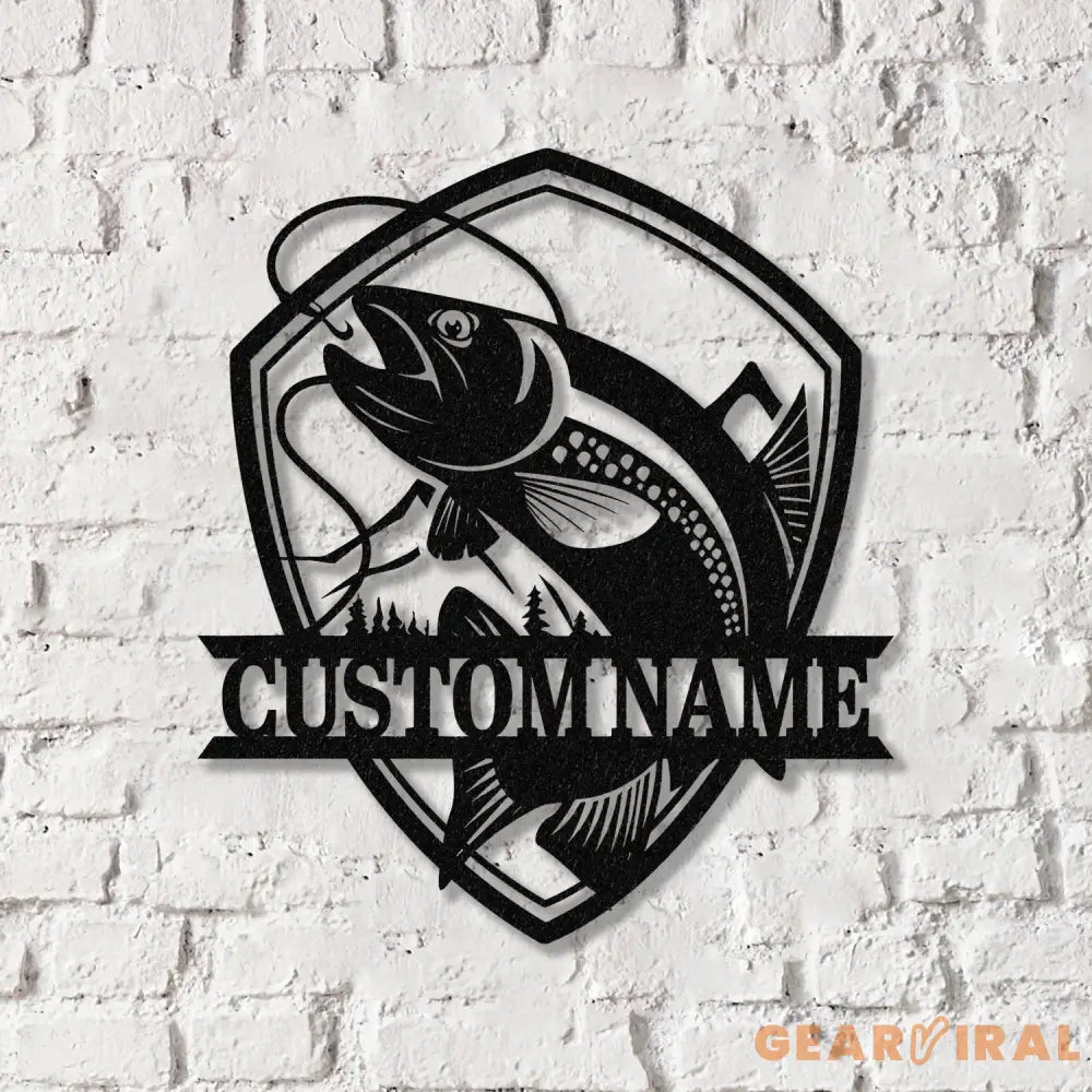 Custom Fishing Metal Wall Art LED Light Personalized Fisher Name Sign Home Decor - Gearviral