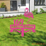 Custom Flamingo Address Sign Flamingo Stake Flamingo House Number Sign Beach Flamingo Metal Sign Tropical Metal Sign