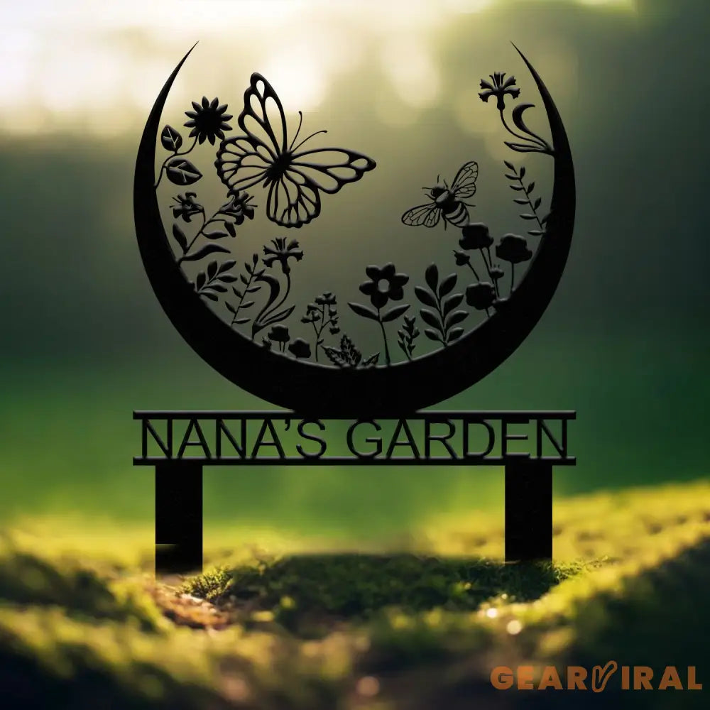 Custom Floral Butterfly Garden Sign Personalized Name Garden Stake Metal Garden Sign Gardener Name Sign Gardener Gift