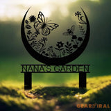 Custom Floral Butterfly Garden Sign Personalized Name Garden Stake Metal Garden Sign Gardener Name Sign Gardener Gift