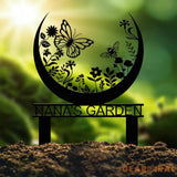 Custom Floral Butterfly Garden Sign Personalized Name Garden Stake Metal Garden Sign Gardener Name Sign Gardener Gift