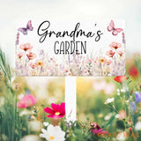 Custom Floral Butterfly Garden Sign Personalized Name Garden Stake Metal Garden Sign Gardener Name Sign Gardener Gift