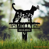 Custom Floral Cat Memorial Stake Cat Grave Marker Pet Memorial Gift Cat Memorial Plaque Pet Loss Gift Remembrance Stake