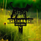 Custom Floral Cat Memorial Stake Cat Grave Marker Pet Memorial Gift Cat Memorial Plaque Pet Loss Gift Remembrance Stake