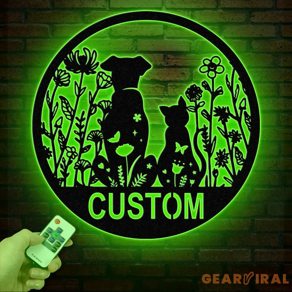 Custom Floral Dog and Cat Metal Sign Dog and Cat Garden Sign Personalized Cat Dog Name Sign Pet Lover Gift Dog Mom Gift