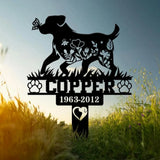 Custom Floral Dog Memorial Metal Stake Personalized Dog Loss Sign Sympathy Sign Pet Grave Markers Remembrance Stake