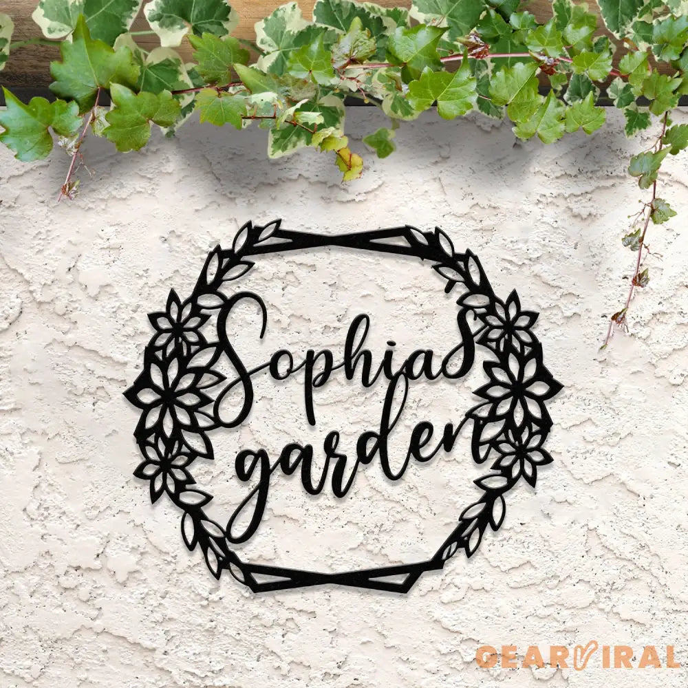 Custom Floral Garden Metal Sign Custom Metal Hanging Garden Sign Personalized Metal Gardening Gift Gardener Name Sign