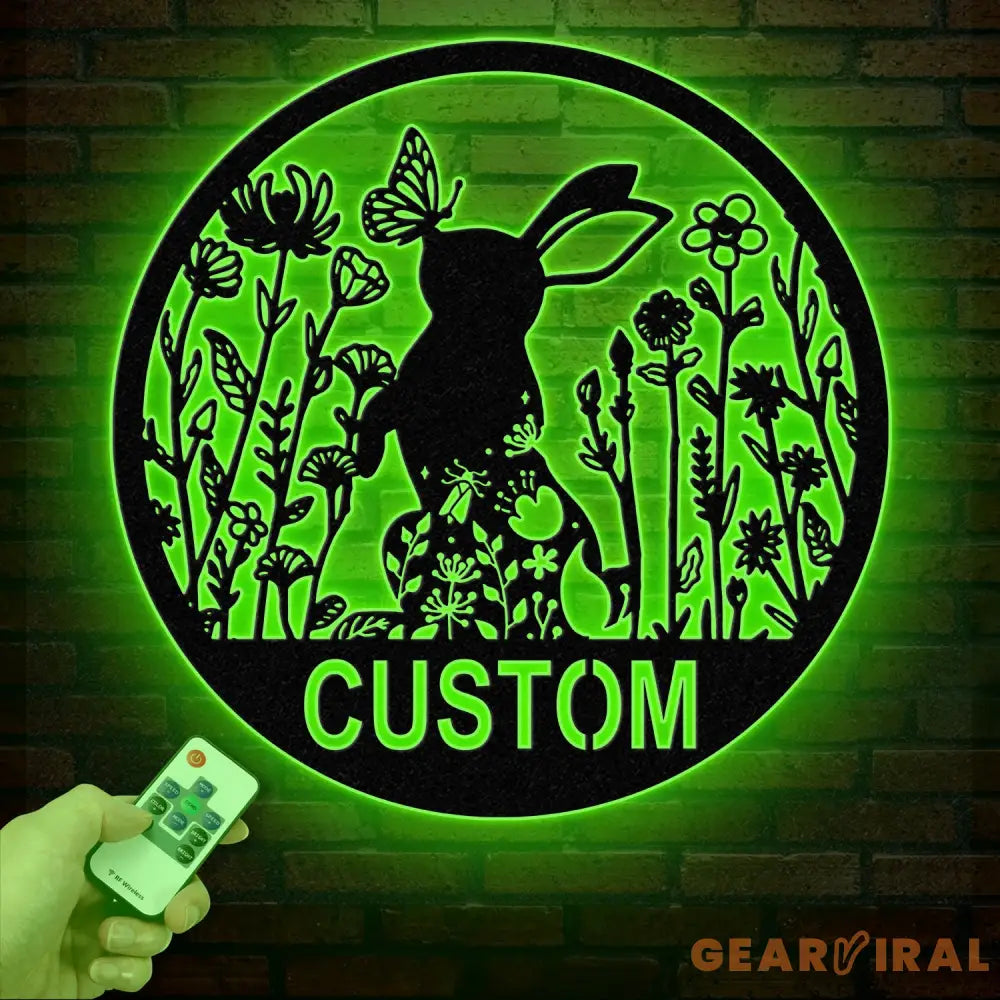 Custom Floral Rabbit Metal Sign Rabbit Lovers Gift Farm Animals Wall Decor Wall Hanging Metal Rabbit Sign Gift For