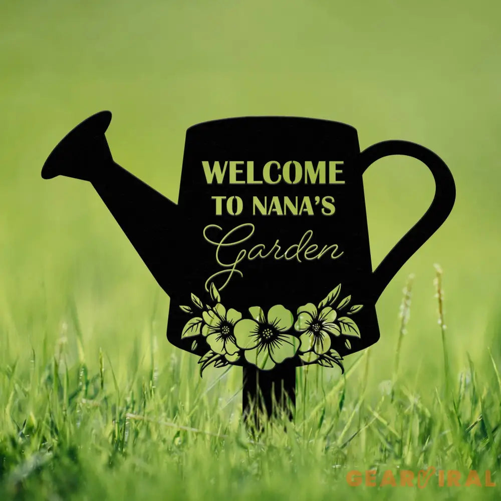Custom Floral Watering Can Garden Stake Personalized Garden Metal Sign Outdoor Garden Decor Garden Art Mother’s Day