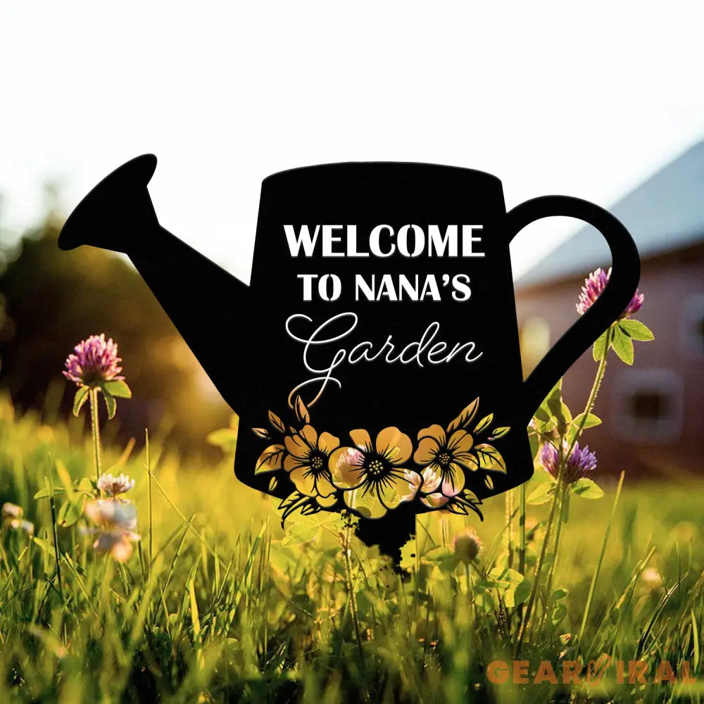 Custom Floral Watering Can Garden Stake Personalized Garden Metal Sign Outdoor Garden Decor Garden Art Mother’s Day