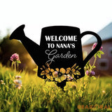 Custom Floral Watering Can Garden Stake Personalized Garden Metal Sign Outdoor Garden Decor Garden Art Mother’s Day