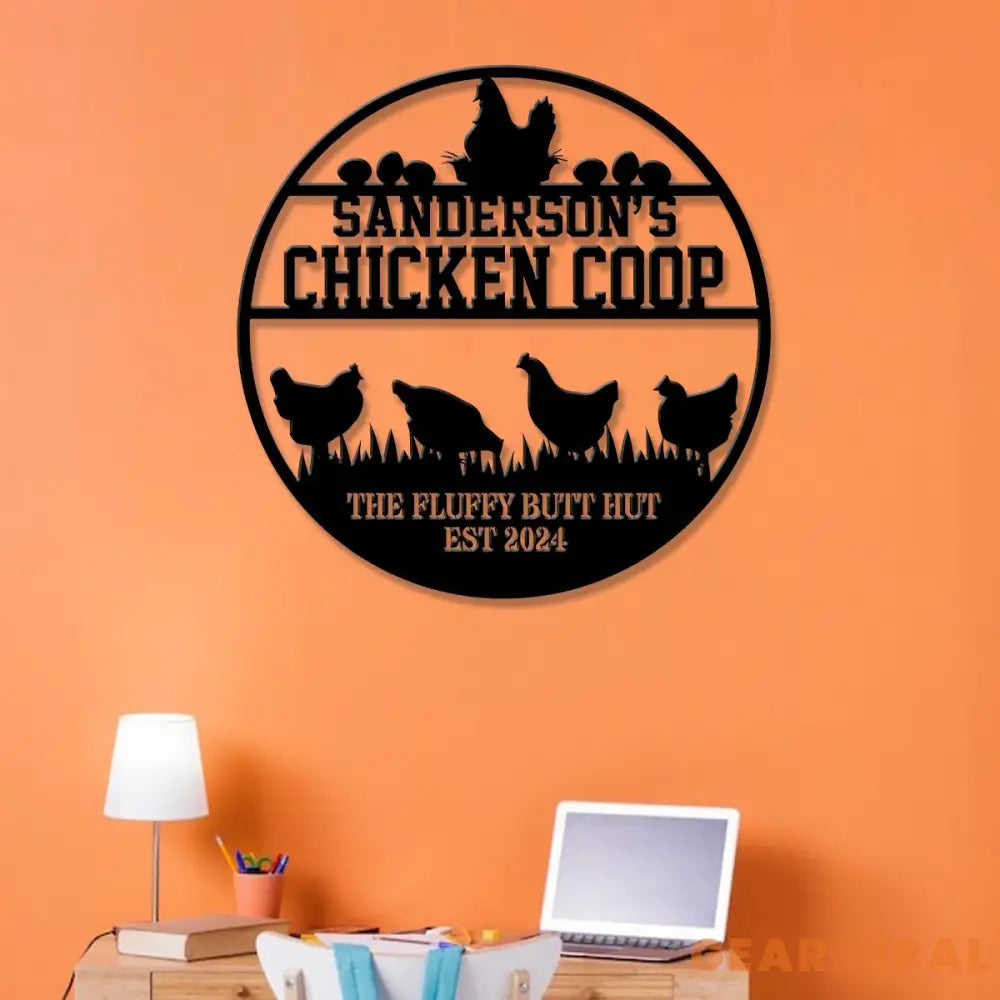 Custom Fluffy Butt Hut Metal Signs Chicken Coop Sign Personalized Chicken Farm Sign Farm Coop Sign Family Name Chicken