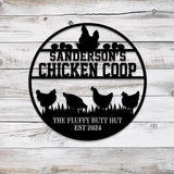 Custom Fluffy Butt Hut Metal Signs Chicken Coop Sign Personalized Chicken Farm Sign Farm Coop Sign Family Name Chicken