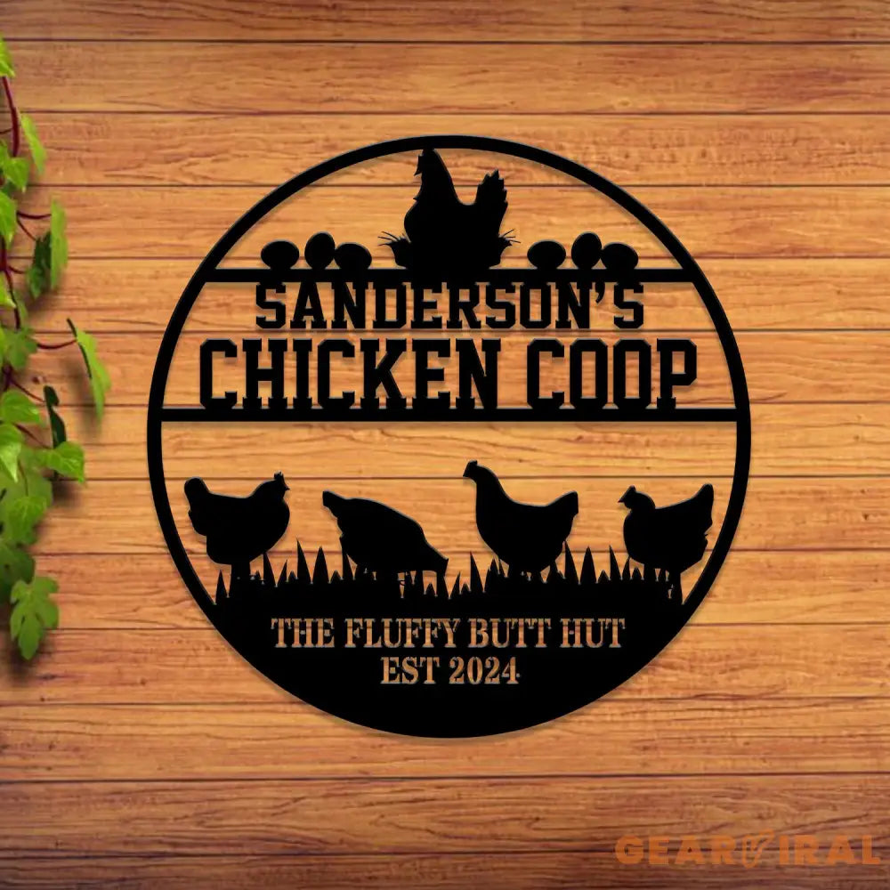 Custom Fluffy Butt Hut Metal Signs Chicken Coop Sign Personalized Chicken Farm Sign Farm Coop Sign Family Name Chicken