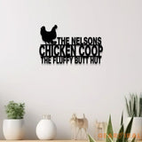 Custom Fluffy Butt Hut Metal Signs Chicken Coop Sign Personalized Chicken Farm Sign Farm Coop Sign Family Name Chicken