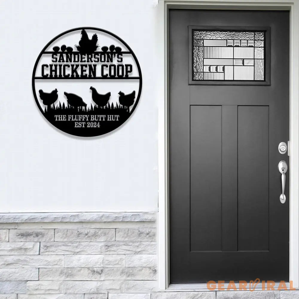 Custom Fluffy Butt Hut Metal Signs Chicken Coop Sign Personalized Chicken Farm Sign Farm Coop Sign Family Name Chicken