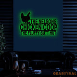 Custom Fluffy Butt Hut Metal Signs Chicken Coop Sign Personalized Chicken Farm Sign Farm Coop Sign Family Name Chicken