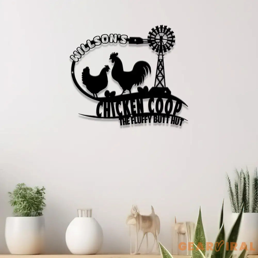 Custom Fluffy Butt Hut Metal Signs Chicken Coop Sign Personalized Chicken Farm Sign Farm Coop Sign Family Name Chicken