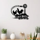 Custom Fluffy Butt Hut Metal Signs Chicken Coop Sign Personalized Chicken Farm Sign Farm Coop Sign Family Name Chicken