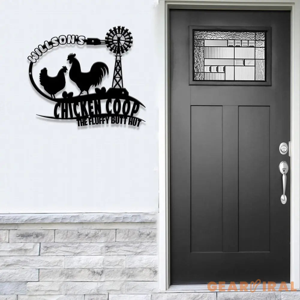 Custom Fluffy Butt Hut Metal Signs Chicken Coop Sign Personalized Chicken Farm Sign Farm Coop Sign Family Name Chicken