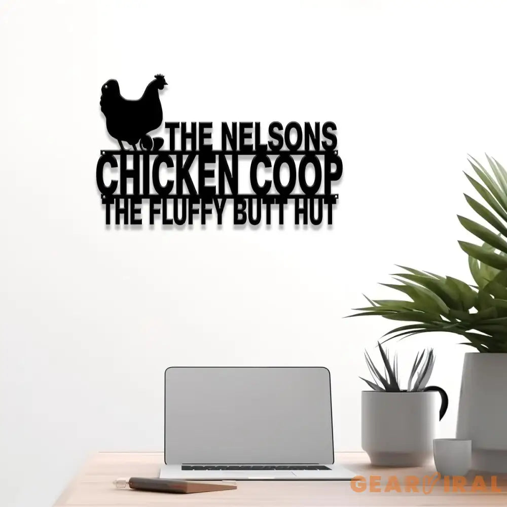Custom Fluffy Butt Hut Metal Signs Chicken Coop Sign Personalized Chicken Farm Sign Farm Coop Sign Family Name Chicken