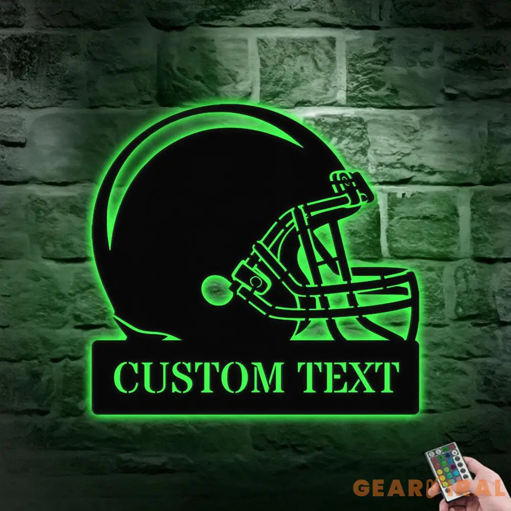 Custom Football Helmet Metal Sign with LED Lights Personalized Family Name Metal Sign Wall Decor Personalized Wall Art