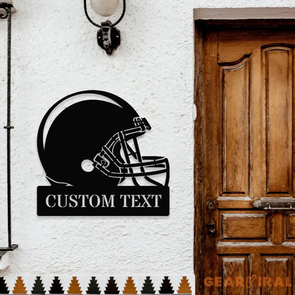Custom Football Helmet Metal Sign with LED Lights Personalized Family Name Metal Sign Wall Decor Personalized Wall Art