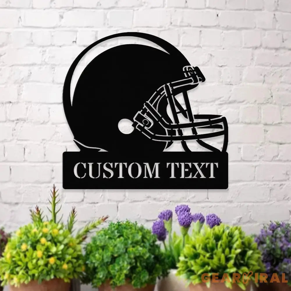 Custom Football Helmet Metal Sign with LED Lights Personalized Family Name Metal Sign Wall Decor Personalized Wall Art