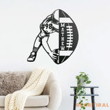 Custom Football Name and Number Metal Sign Led Light - Football Wall Art - Xmas Birthday Gift for Son Coach - Boys Room