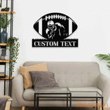 Custom Football Name and Number Metal Sign with LED Lights Personalized Family Name Metal Sign Personalized Wall Art