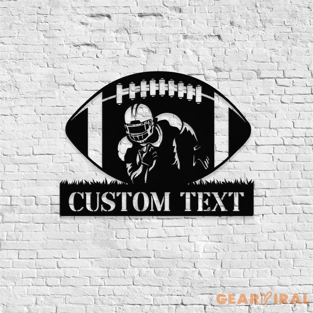 Custom Football Name and Number Metal Sign with LED Lights Personalized Family Name Metal Sign Personalized Wall Art