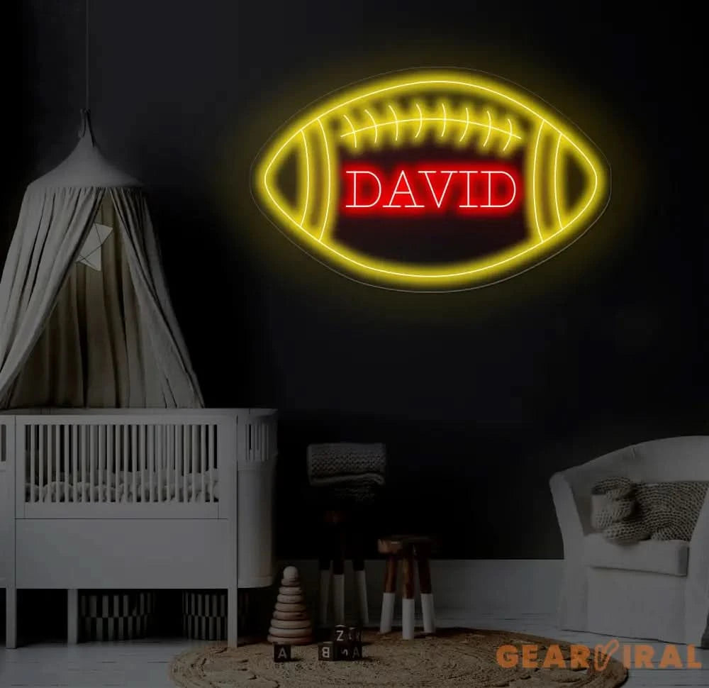 Custom Football Neon Sign Football Neon Nursery Name Sign Football Wall Art Football Wall Decor Sport Neon Light