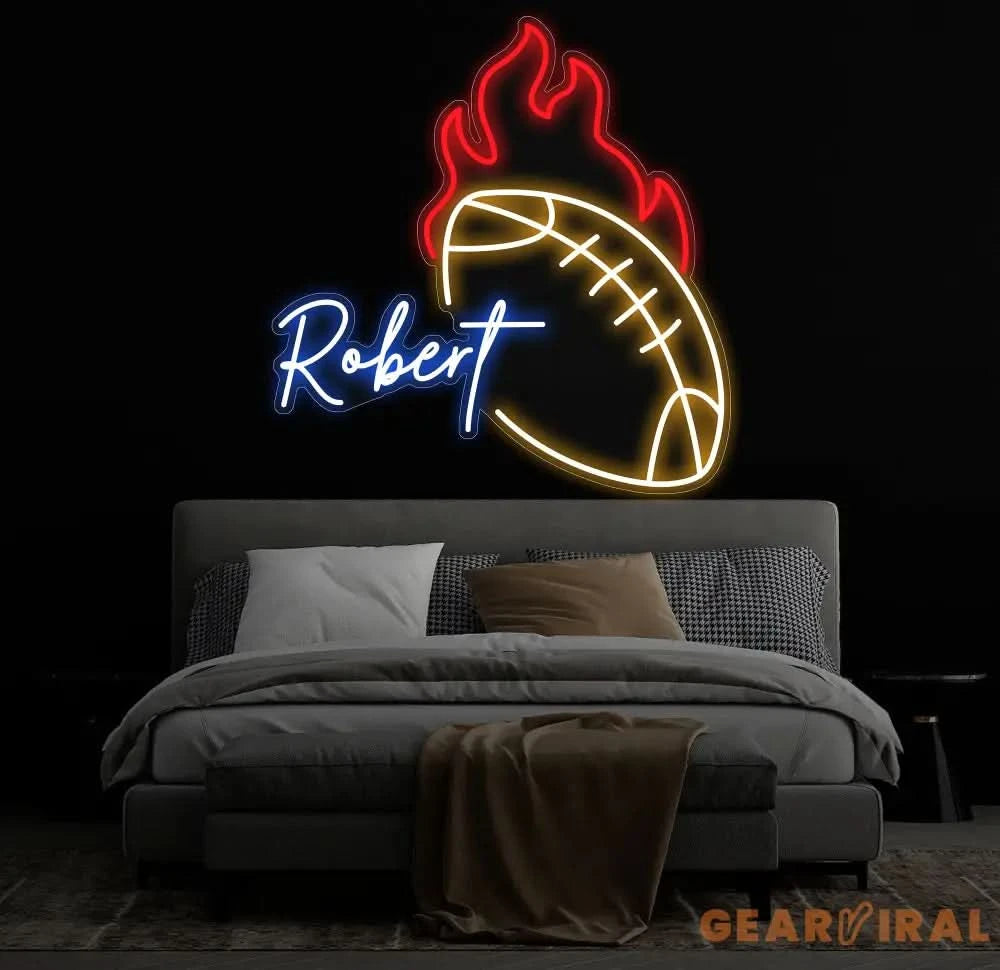 Custom Football Neon Sign Football Neon Nursery Name Sign Football Wall Art Football Wall Decor Sport Neon Light