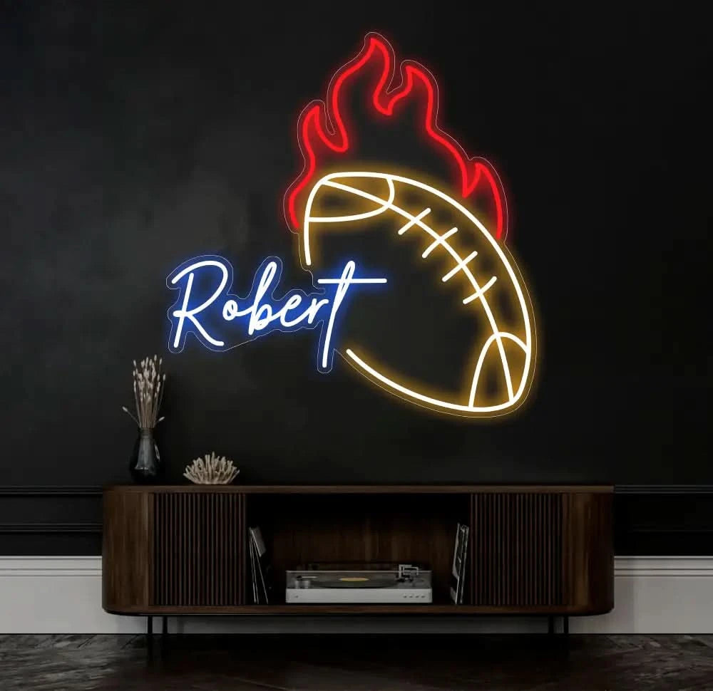 Custom Football Neon Sign Football Neon Nursery Name Sign Football Wall Art Football Wall Decor Sport Neon Light