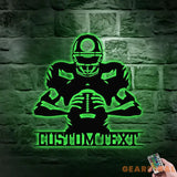 Custom Football Number Metal Sign with LED Lights Personalized Family Name Metal Sign Wall Decor Personalized Wall Art
