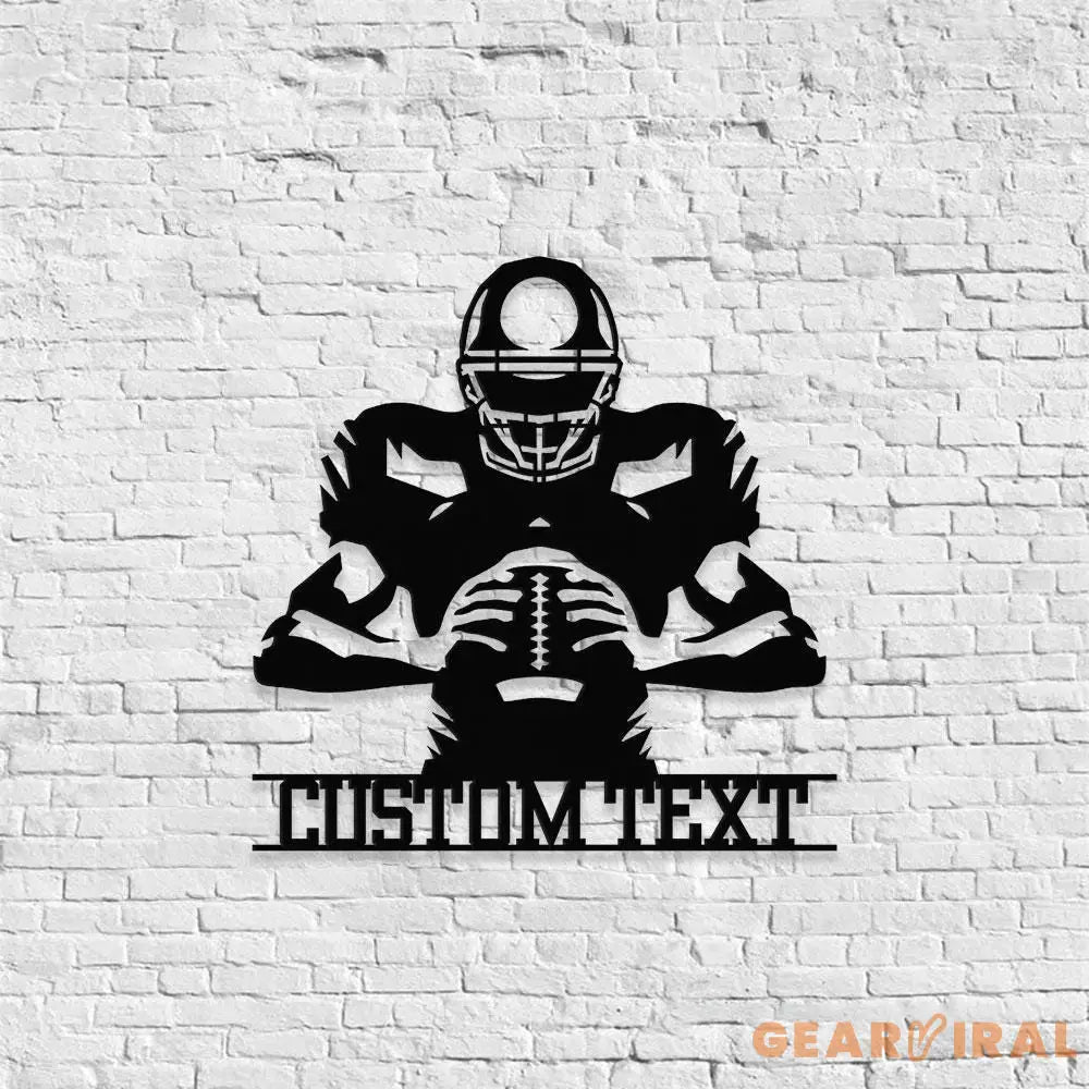 Custom Football Number Metal Sign with LED Lights Personalized Family Name Metal Sign Wall Decor Personalized Wall Art