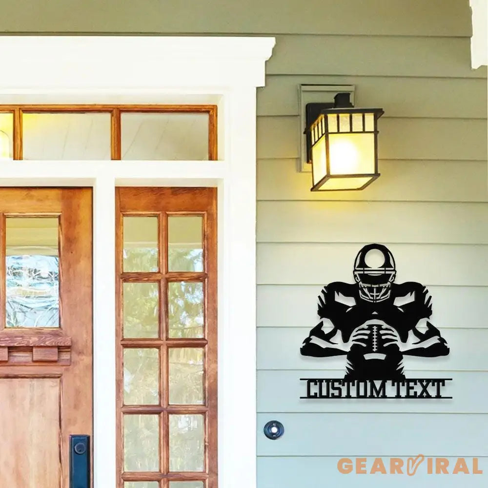 Custom Football Number Metal Sign with LED Lights Personalized Family Name Metal Sign Wall Decor Personalized Wall Art