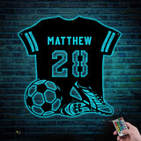 Custom Football Player Jersey Wall Art With LED Light - Custom Football Name Sign - Soccer RGB LED Light Sign - Christmas Gift | GearViral