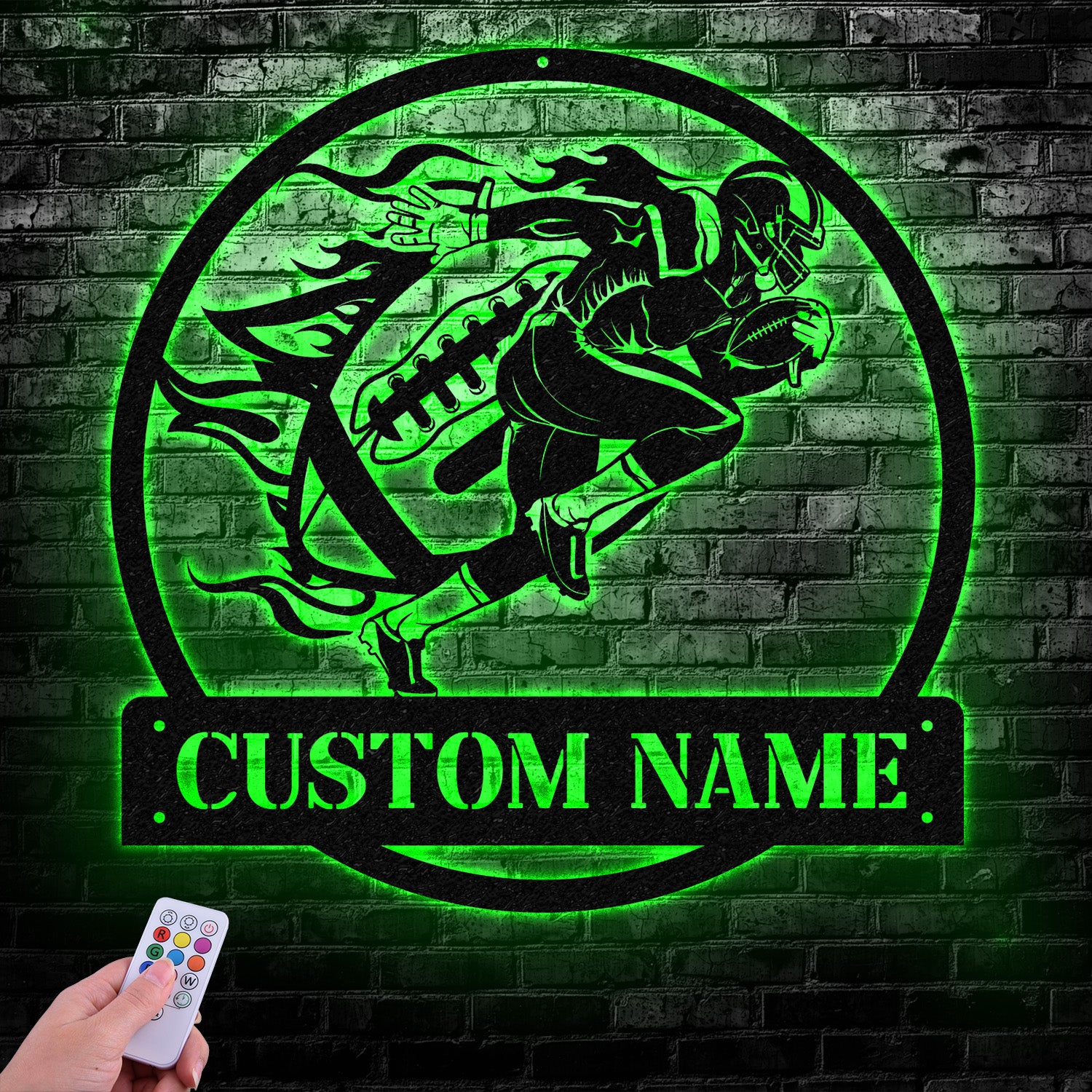 Custom Football Player Led Light Wall Art, Football Player Name Sign, Football Coach Gift, Boys Room Decor, Sport Room Wall Hanging